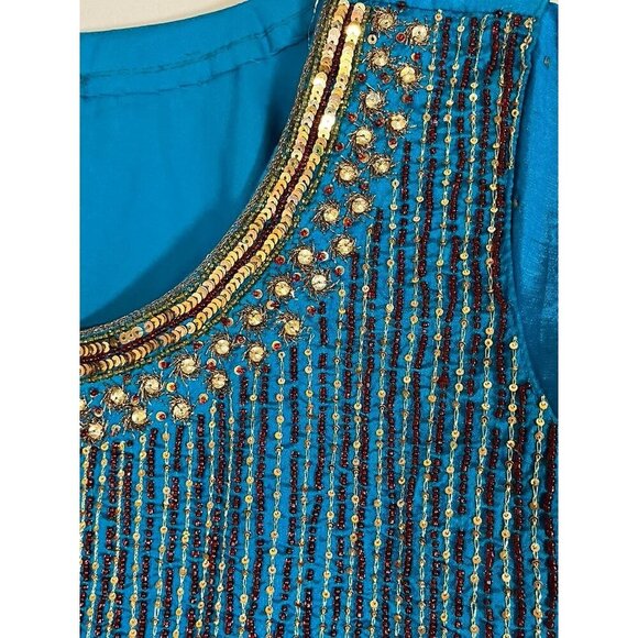 Roop Darsham Lehenga Dress Choli Red Beaded Sequin Metallic Anarkali Indian - Picture 3 of 13